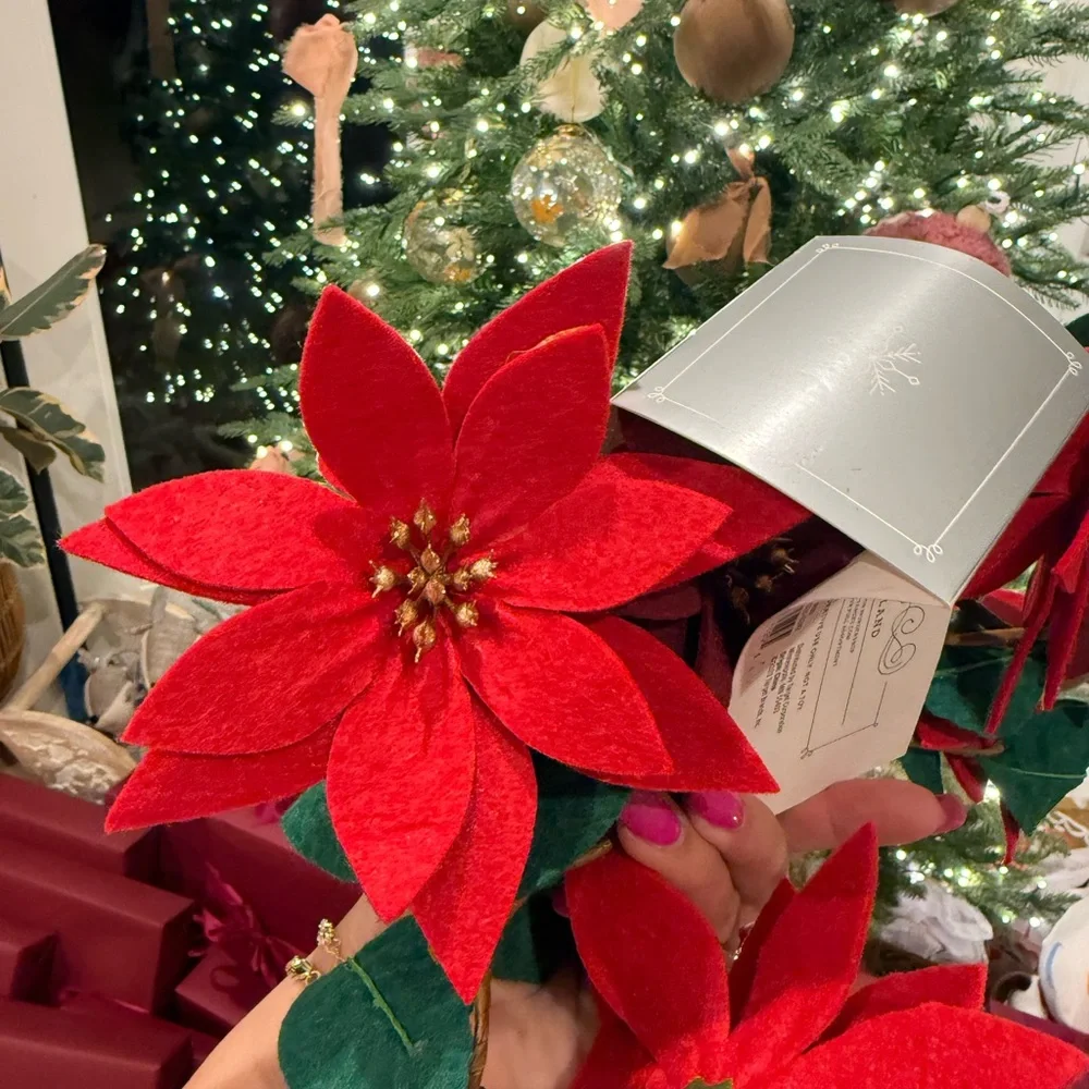 Target wondershop felt poinsettias garland 6 ft